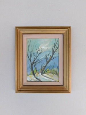 Greek signed painting 29 x 34.5 cm