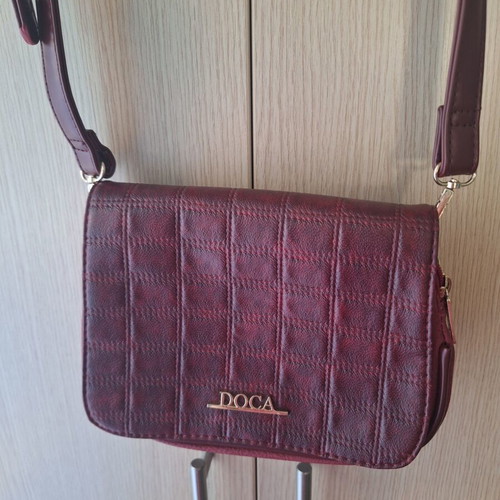 Doca crossbody bag new, red and gold, adjustable strap
