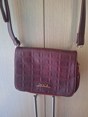 Doca crossbody bag new, red and gold, adjustable strap