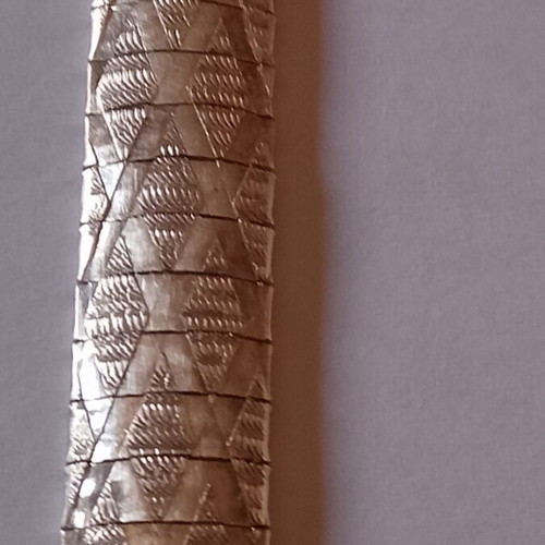 Italian 925 Silver Bracelet like new, 18 cm, embossed snake skin design