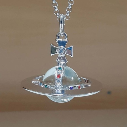 Vivienne Westwood Orb Pendant Necklace with Spherical Mint Stone, New