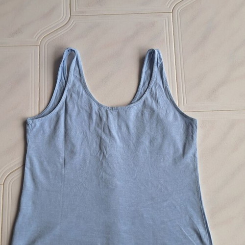 Noobass sleeveless top with buttons in light sky blue size S like new