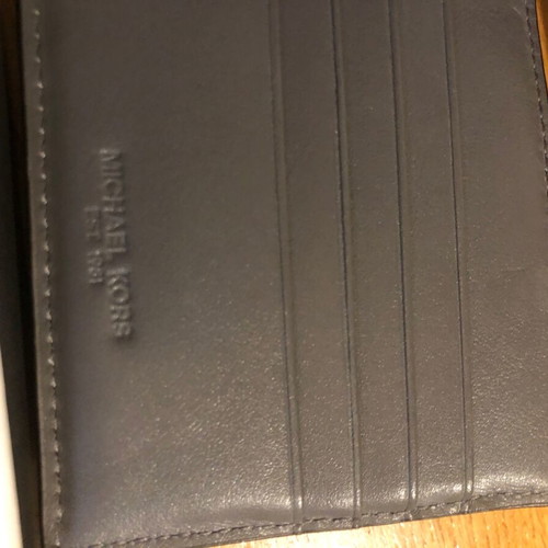 Michael Kors men's leather wallet gray new