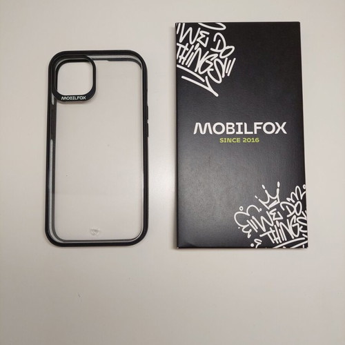Mobilfox case for iPhone 13 new with transparent back and black frame