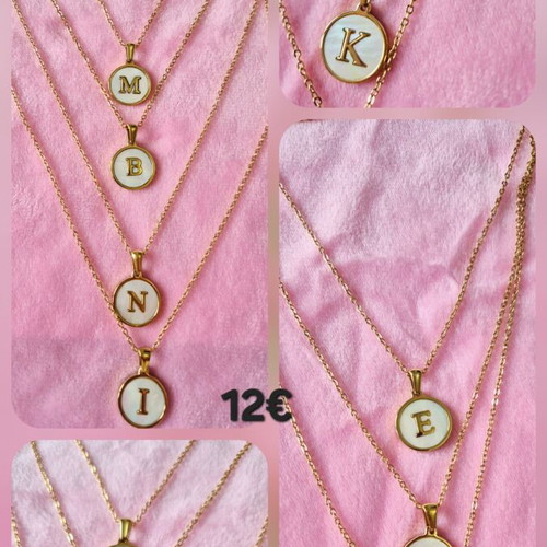 Monogram Necklace in Gold Steel New