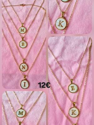 Monogram Necklace in Gold Steel New