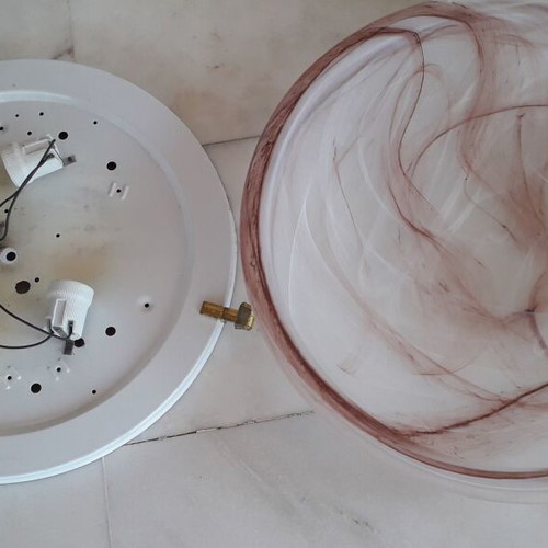 Glass ceiling lights used, set of 2 large