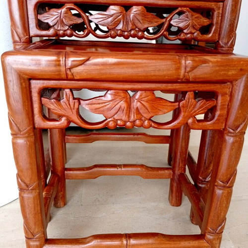 Vintage Chinese nesting tables set of 2, solid wood, like new