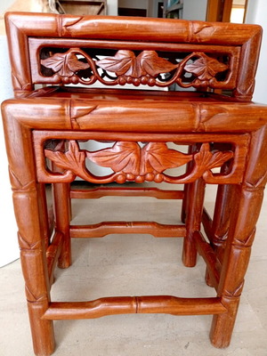 Vintage Chinese nesting tables set of 2, solid wood, like new