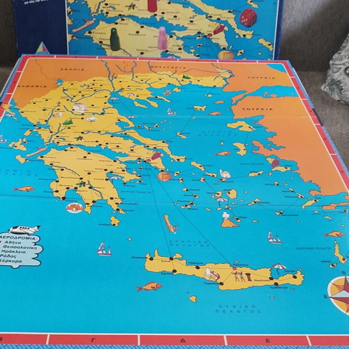 Traveling in Greece board game used, vintage collectible by Desyllas
