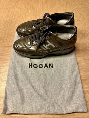 Hogan sneakers used, gray glossy, size 39