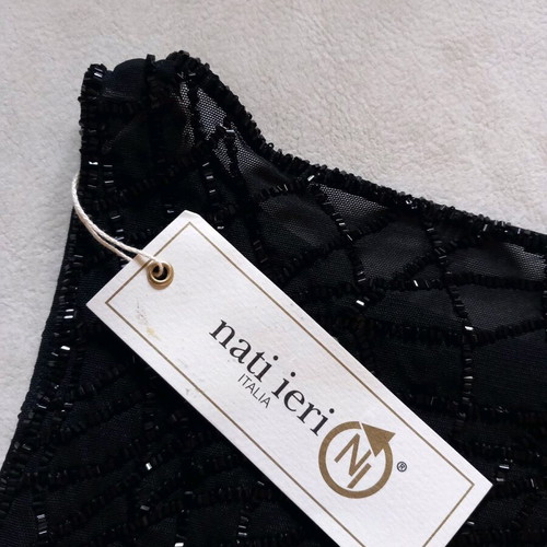 NATI IERI Luxurious Top Size S Elastic New, Black