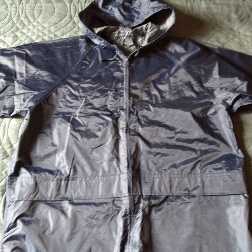 Waterproof set pants and jacket with hood, dark blue, XXL, new