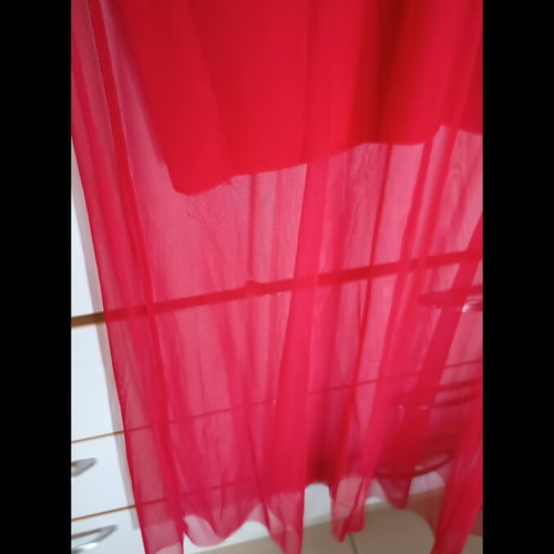 Maxi dress with tulle and transparency like new, red, size M