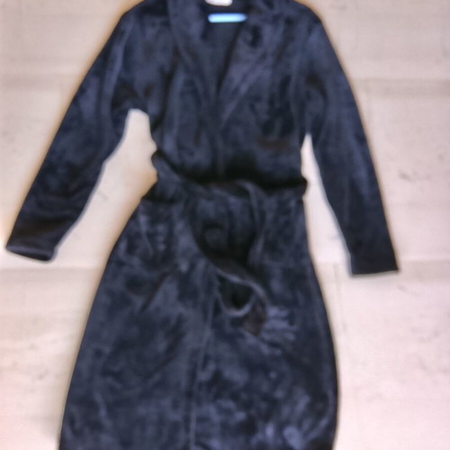 Cool women's cotton fleece bathrobe, size M, black