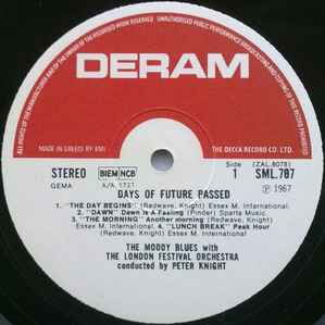 Days of Future Passed vinyl record used, rock