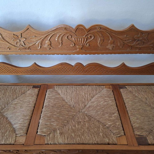 Wooden handmade carved seating set like new
