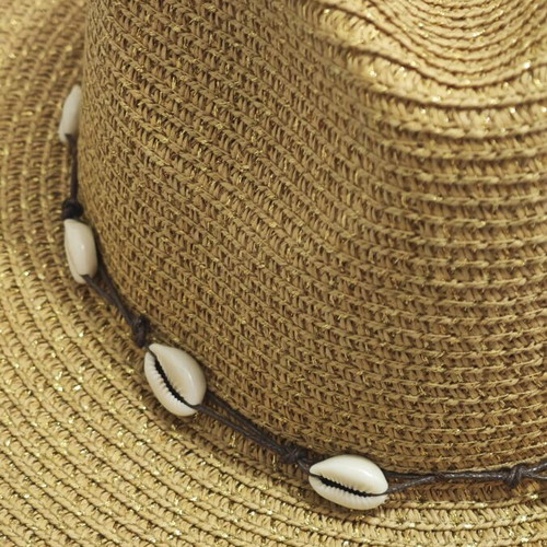 Straw Hat Terranova with Shells New, Ideal for Beach