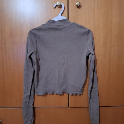 Rib Cotton Blouse Pull&Bear brown like new size S