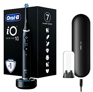 Oral-B iO Series 10 Ηλεκτρική Οδοντόβουρτσα με Χρονομετρητή, Αισθητήρα Πίεσης και Θήκη Ταξιδίου Cosmic Black σφραγισμένη