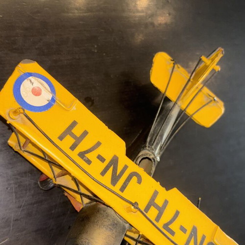 Metal miniature airplane used, 21x21 cm