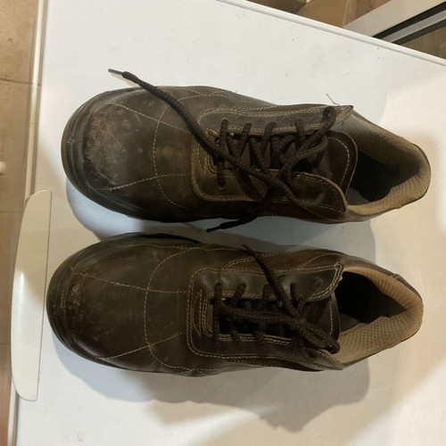Men's leather work shoes, brown, size 42