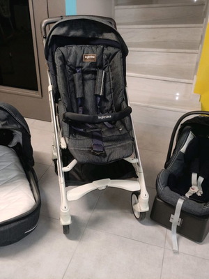 Inglesina Trilogy City Blue Jeans σαν καινούργιο, καρότσι με κάθισμα αυτοκινήτου και αξεσουάρ