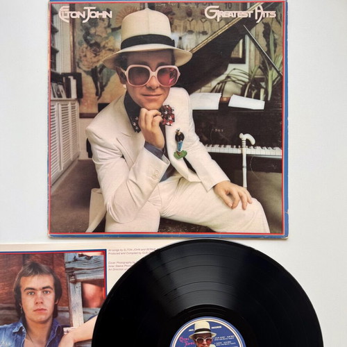 Elton John Greatest Hits vinyl record used, rock genre