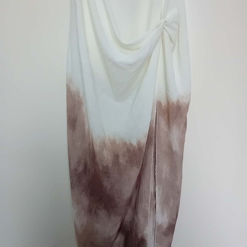 Zara long dress like new, beige and brown with elastic and straps