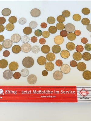Collection of old coins used, Greek, Canadian, Italian, Arabic, 60s-80s