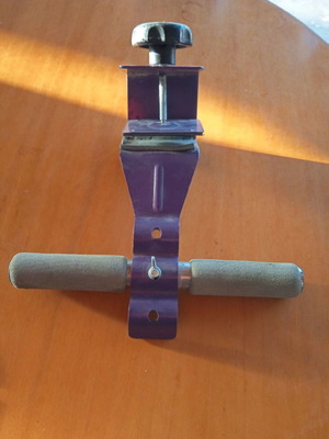 Fitness equipment used, mounts on door