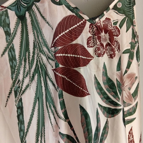 Satin long dress new, beige and green