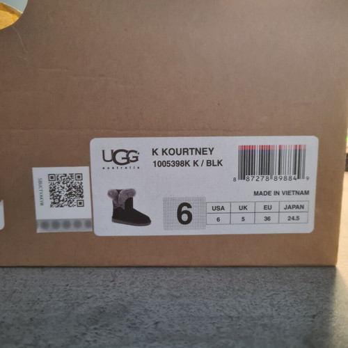 Ugg Australia Kourtney Short Boot black suede grey fur size 36 used