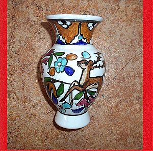 Ροδίτικο Κεραμικό Βάζο με 14 cm Ύψος, Διακοσμητικό, Hand Made by TRINGAZIS / Rhodes Lindos.