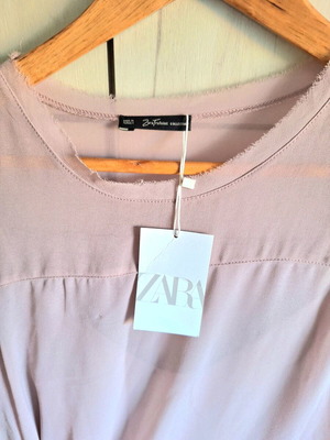 ZARA Asymmetric Dress new, ash rose color, chiffon