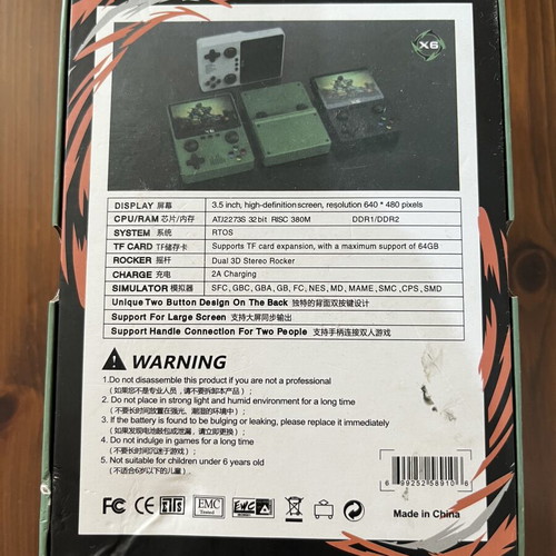 Retro Portable Console X6 3.5" IPS 32GB with Games Black GameBoy