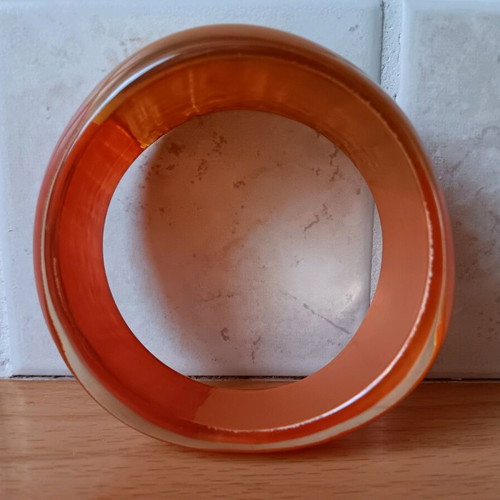 Acrylic bangle bracelet new, orange color