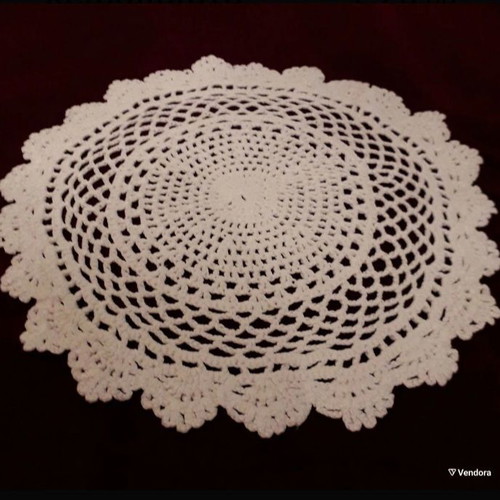 Hand-crocheted doily, new, ecru color