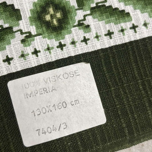 Imperia Tablecloth 100% Viscose with Green Floral Patterns, New