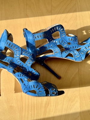 Zara royal blue sandals like new, size 37, suede