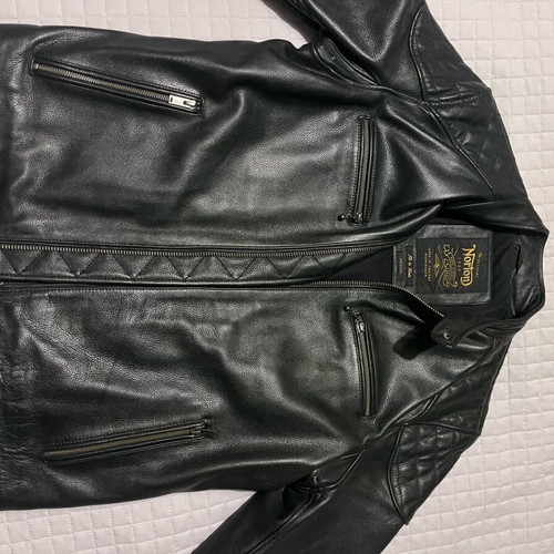 Norton leather jacket new genuine black size M