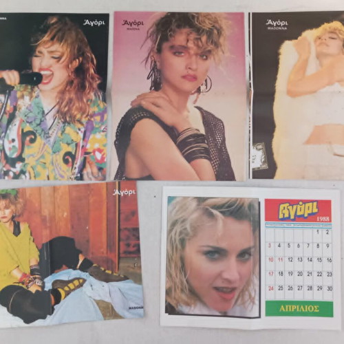 Madonna posters used, 23 from 1980s Blek Agori magazines