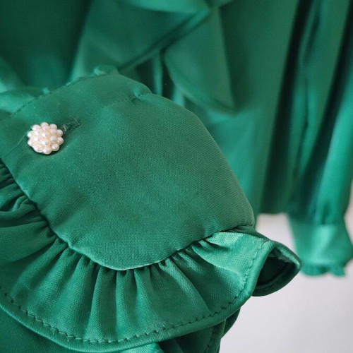 Zara satin shirt green size L 40 like new