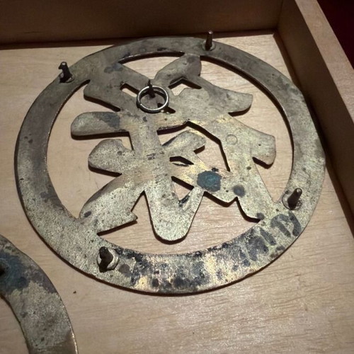 Fu Lu Shou vintage wall decorations set of 3 brass used