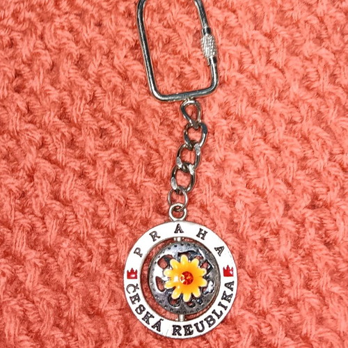 Keychain from Prague like new, metal, silver color