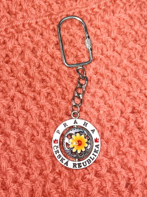 Keychain from Prague like new, metal, silver color
