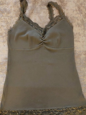 Top rantaki like new, khaki with lace, size S/M