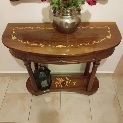 Console and mirror set new, handmade solid Greek walnut