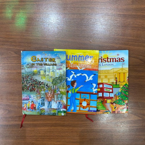 English practice books used, pack of 3 A1 & A2 levels