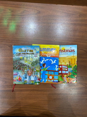 English practice books used, pack of 3 A1 & A2 levels